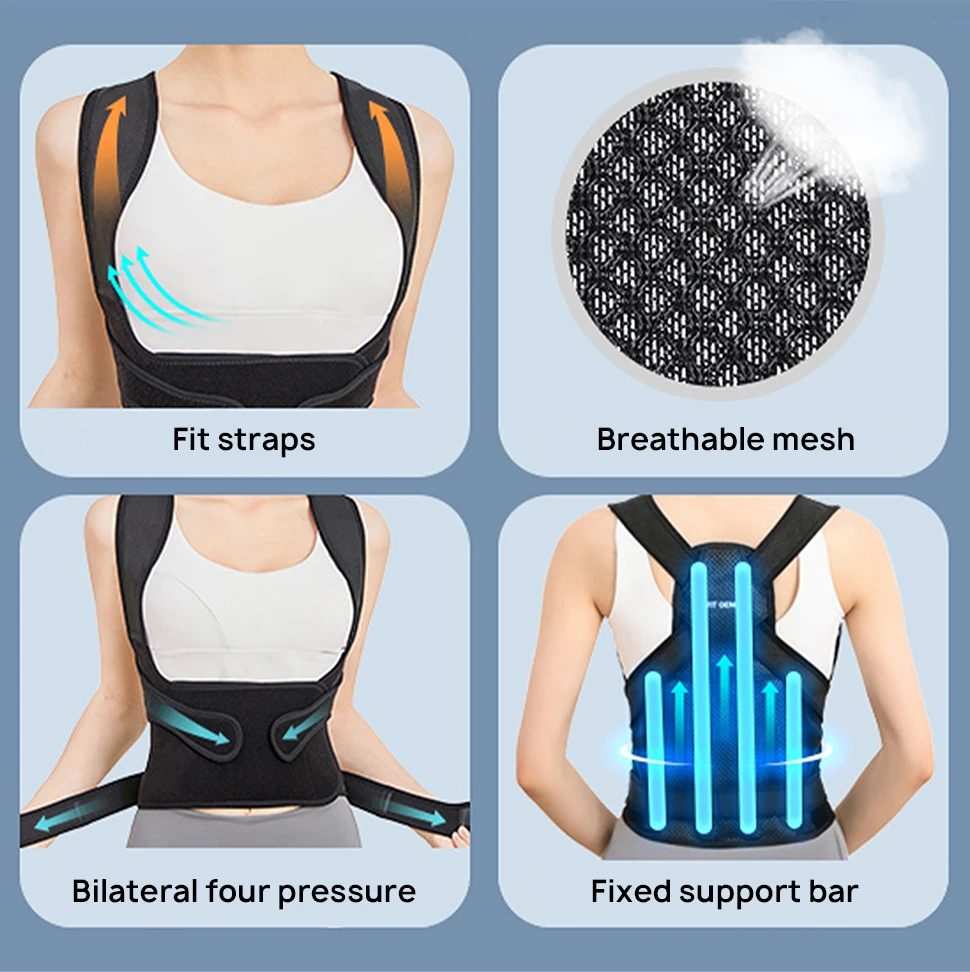 Wholesale Back Pain Spine Corrector Adjustable Posture Trainer Corrector De Postura Lumbar Back Brace Support Posture Corrector