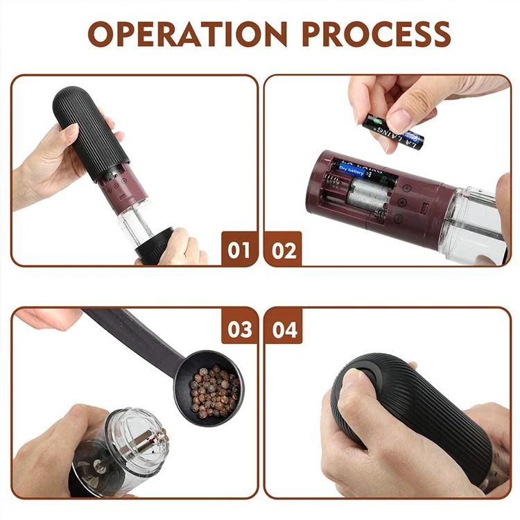 Wholesale High quality Automatic Electric Dry Spice Salt and Pepper Mill Grinder