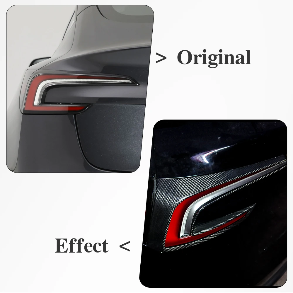 For Tesla Model 3 Highland 2023+ Rear Tail Light Fog Lamp Frame Trim Real Carbon Fiber Accessories Exterior Decor