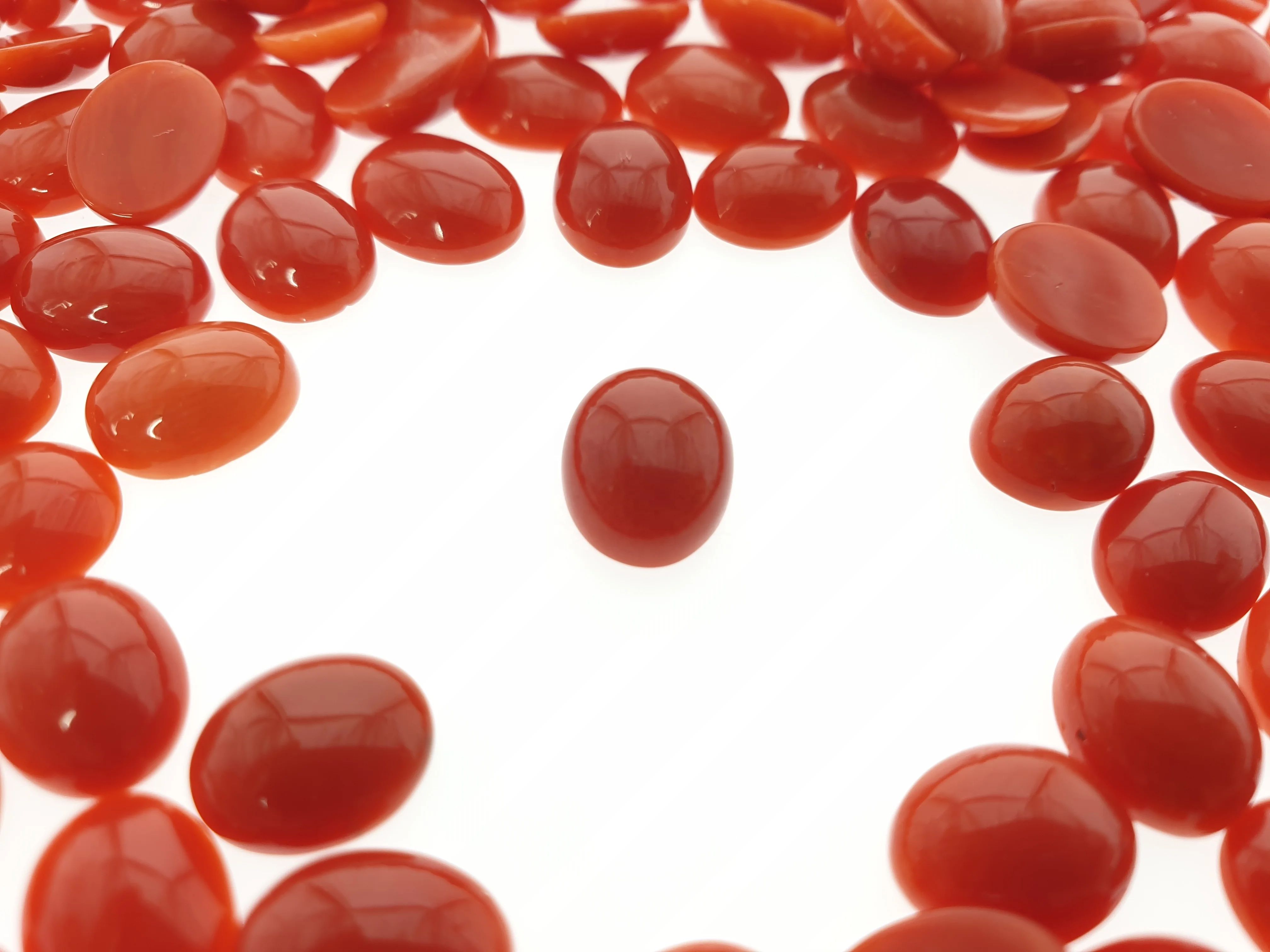 
6x8 Red Italian Coral cabochon 