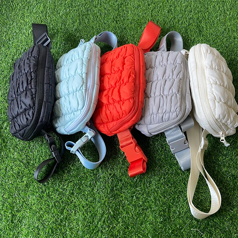2024 New Arrival Custom Puffer Fanny Pack Quilted Purse Waist Bag Soft Chest Bags