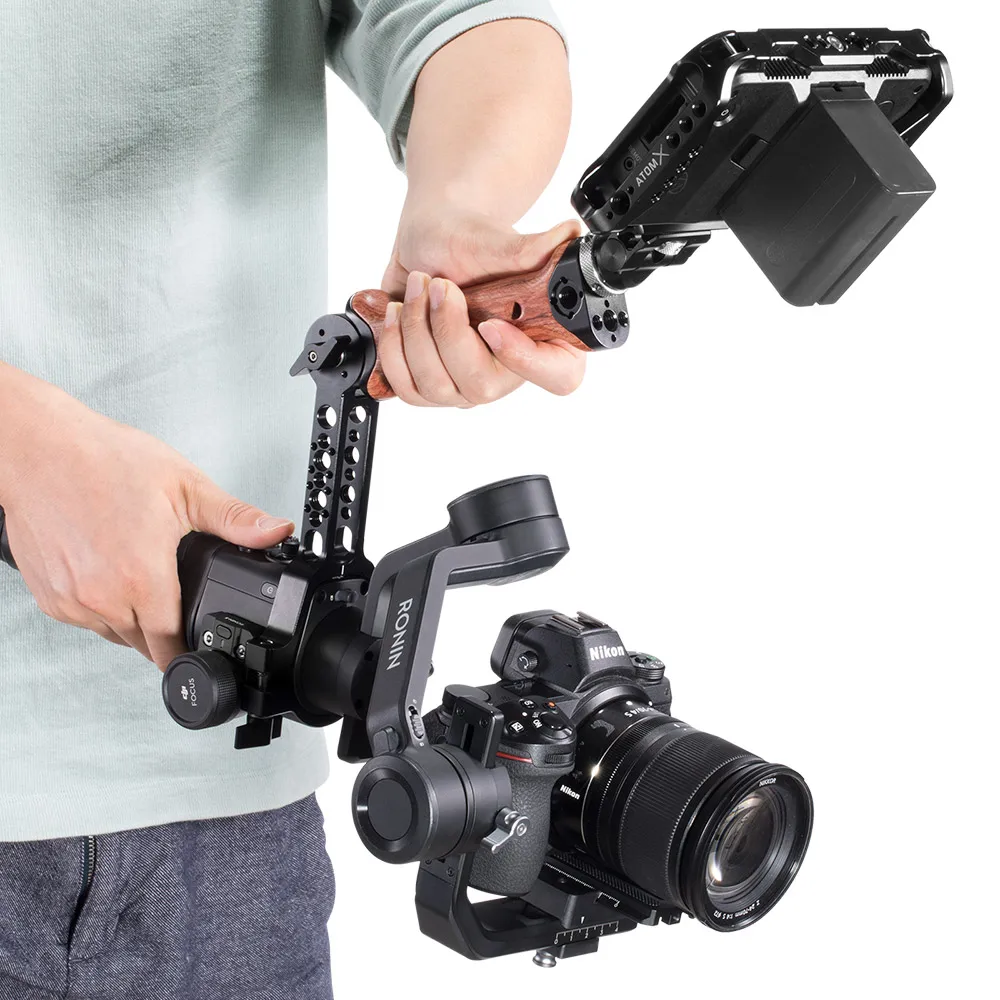 
SmallRig Ronin SC Handgrip for DJI Ronin-SC Gimbal Stabilizer Adjustable Wooden Handle With Cold Shoe+Arri Locating Hole-2413 