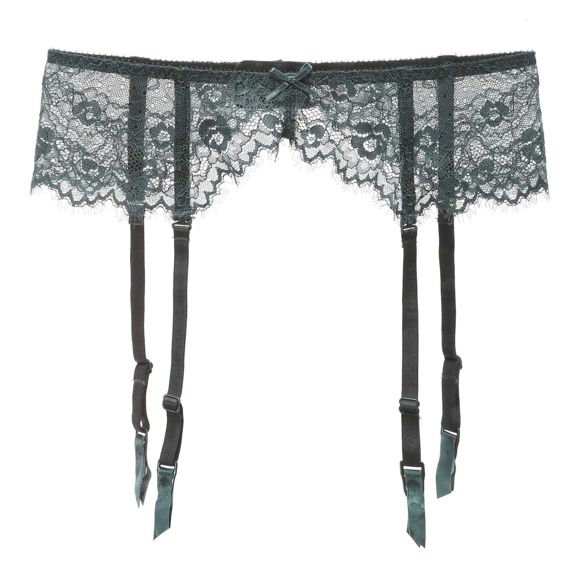 Eyelashes lace garter belt women lingerie set panties matching garter belt