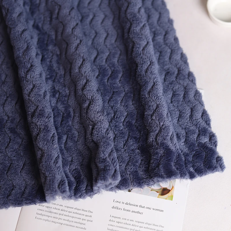 Wholesale Jacquard Custom Logo 100% Polyester factory cost jacquard flannel fleece fabric warm and comfort