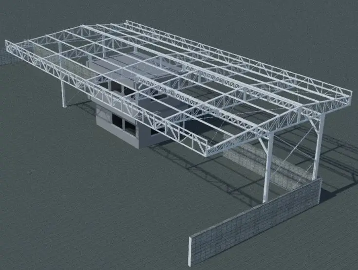 Low Cost Fast Construction Steel Structure Gas Station with Canopy For Sale