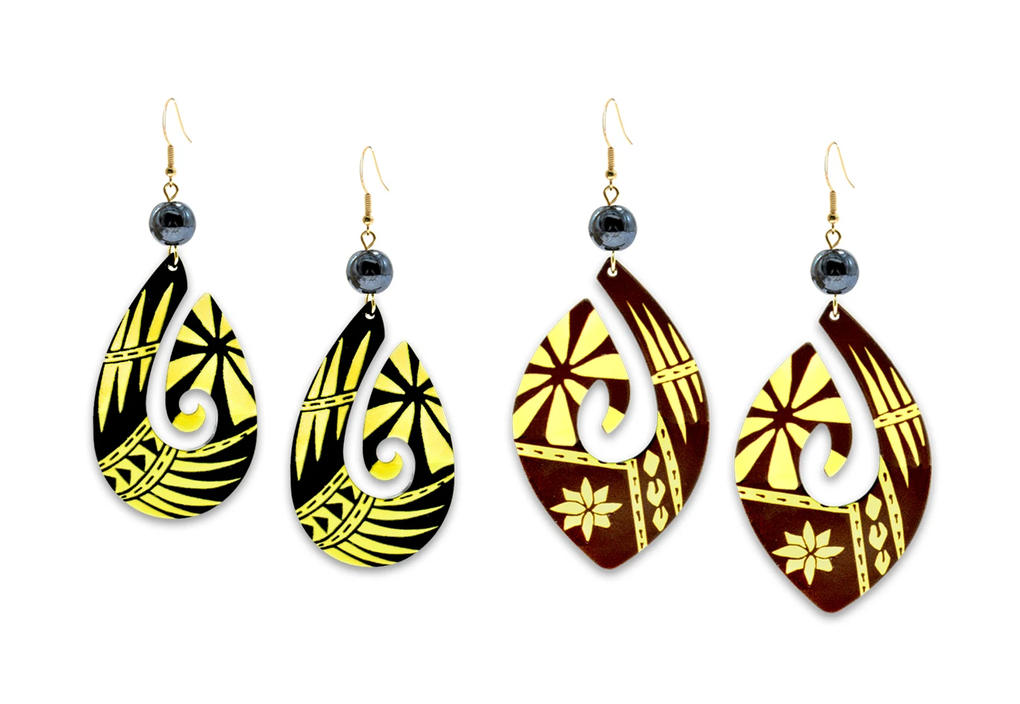 Women Fashion Earrings Hawaiian Flower Wholesale Acrylic Acetate Tribal Earrings for Islanders Vacation and Daily