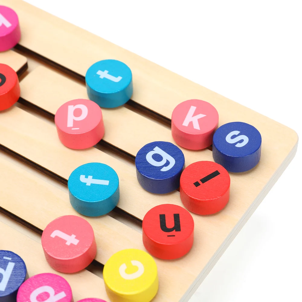 montessori toys education Logical Thinking Eco-friendly Wooden Maze Toy Spelling English Intelligence Teaching Toy for kids