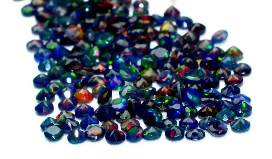 Натуральный черный Эфиопский Опал 3 мм незакрепленный драгоценный камень круглой граненой огранки разной формы для изготовления ювелирных изделий ограненный