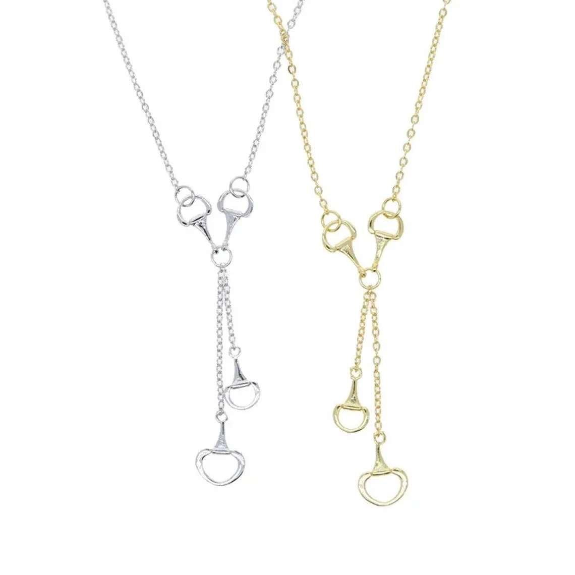 Best Seller Horse Snaffle Bit Design Horseshoe Necklace Equestrian Jewelry 316l Stainless Steel Charms Pendant Horse Necklace
