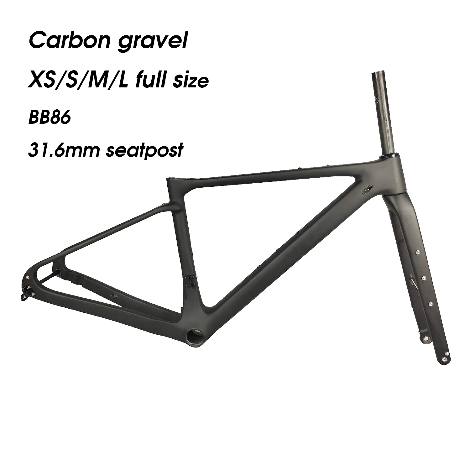 New 700C Full Carbon T800 Gravel Cyclocross Bike Disc Brake Cyclocross Frames Thru Axle For