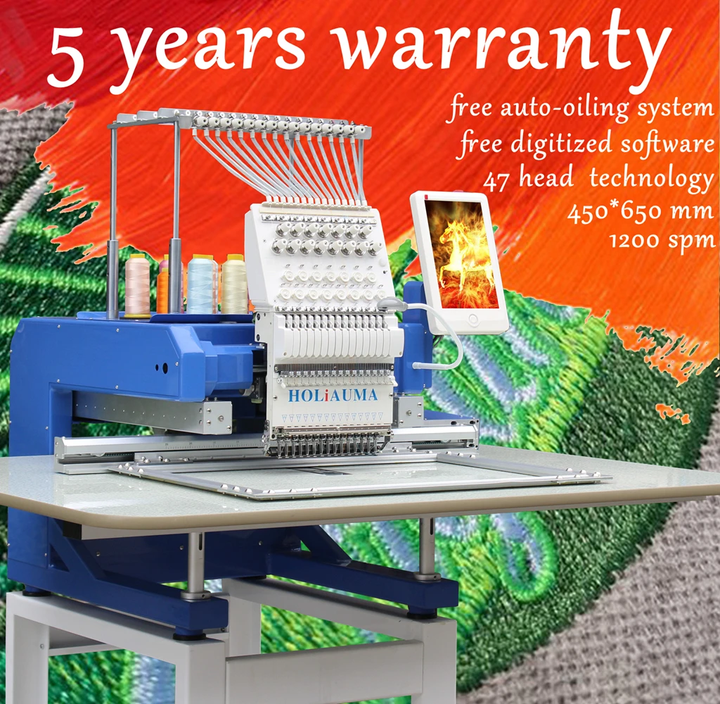  5 years warranty HOLiAUMA used barudan embroidery digital sewing machine for Making Logos on Clothing prices in