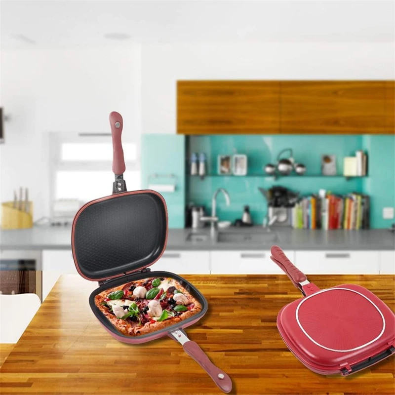 Multi-functional Double Side Frying Pan Kitchen Cookware Non-stick Cast Aluminum Grill Pan