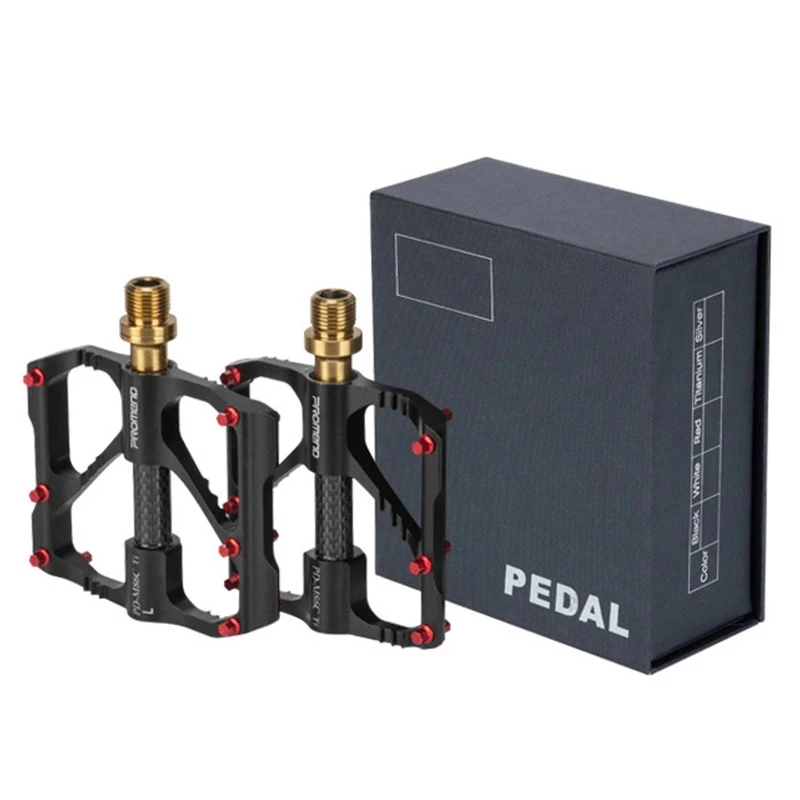 Titanium shaft Mountain Bike Road Bicycle Pedal 3 Sealed Bearings Aluminum alloy Pedals Wide Platform Bike Pedals