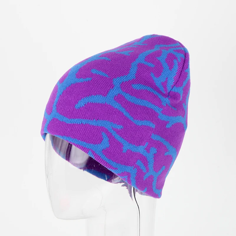 Зимняя вязаная шапка с жаккардовым логотипом