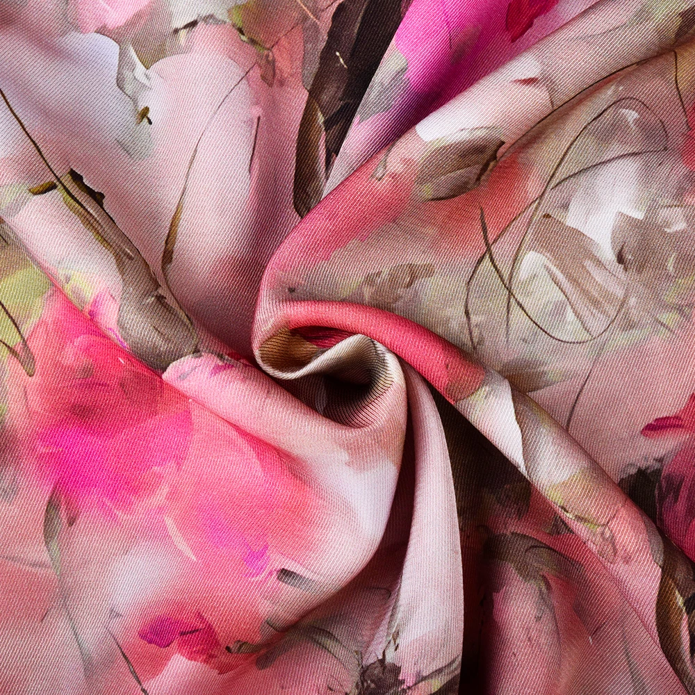 Hot sale digital Floral print 100% viscose rayon challis fabric floral printed for dress