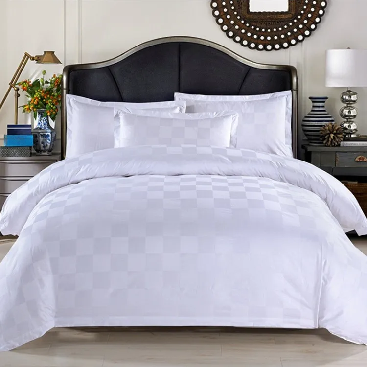 SANHOO High Quality Hotel Bedding Set Chessboard Pattern 100% Turkish Cotton Comfortable Textile Bedding Coverlet Sets