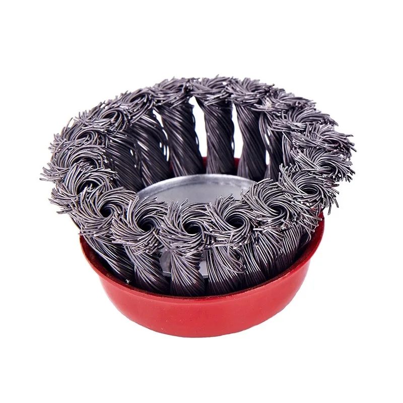 100mm Factory Twisted Knot Bevel Brush Wire Wheel Cup Steel Wire Brush For Angle Grinder
