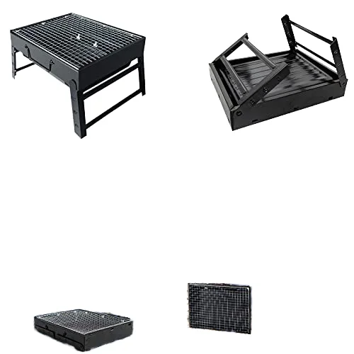 camping grill Portable Outdoor BBQ Grill Universal Adjustable Folding Stainless Steel Basket Net Rotating Charcoal Flip BBQ Gril