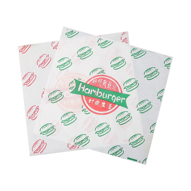 wholesale custom food grade pe coated greaseproof sandwich paper packaging and burger paper sheet for food wrapping