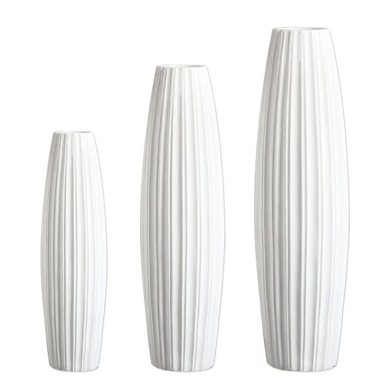 Оптовая продажа с фабрики подарок украшение для дома высота 28 дюймов белая керамическая напольная ваза большого размера