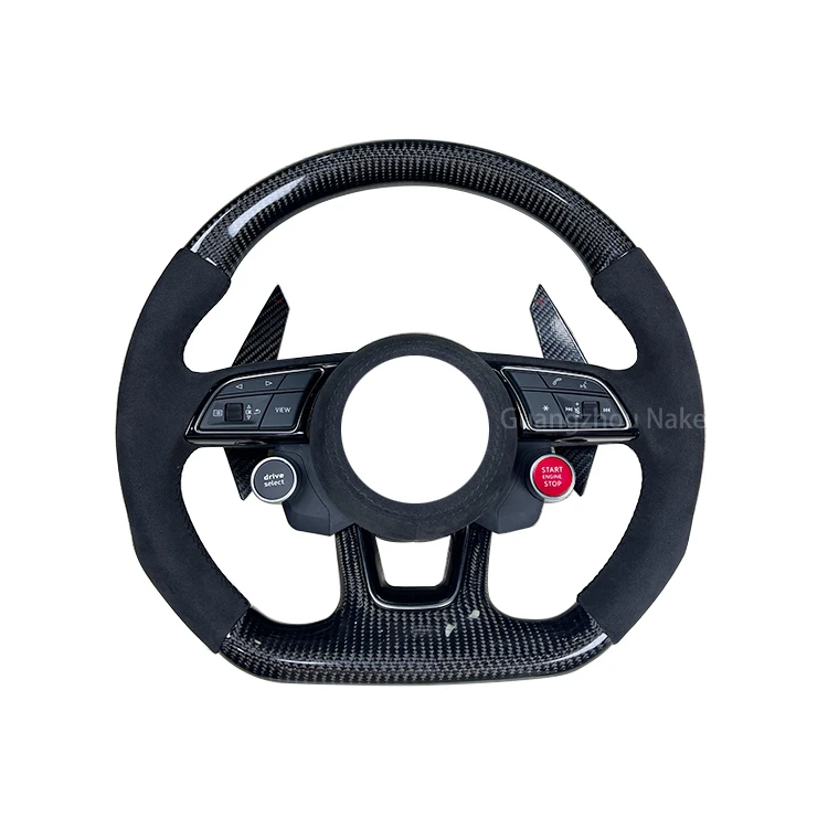 2021 High Quality Black Carbon Fiber Steering Wheel for Audi R8 RS3 RS5 Q7