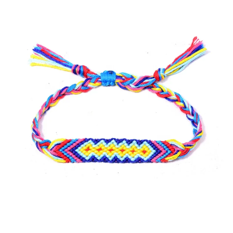Handmade Rainbow Colorful Rope Braided Thread Friendship Bracelets