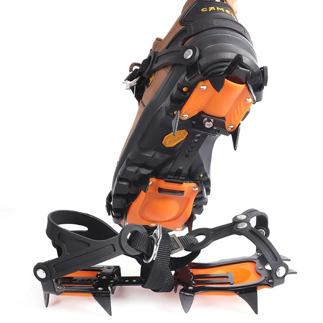 Factory  Price TPU 10 Teeth Walk  Ice Cleat Stainless Steel Spikes climbing Crampons For set
