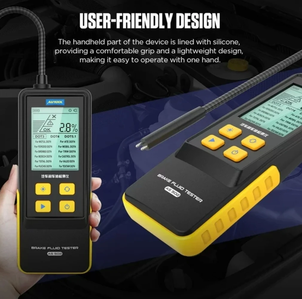 The Best Quality Auto As502 Universal Car Brake Fluid Liquid Oil Tester For Cars