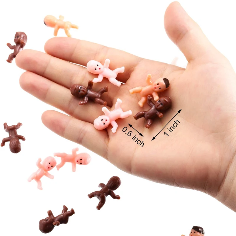 180 pcs Plastic Baby Mini Baby Shower, Ice Cube Baby Figurines