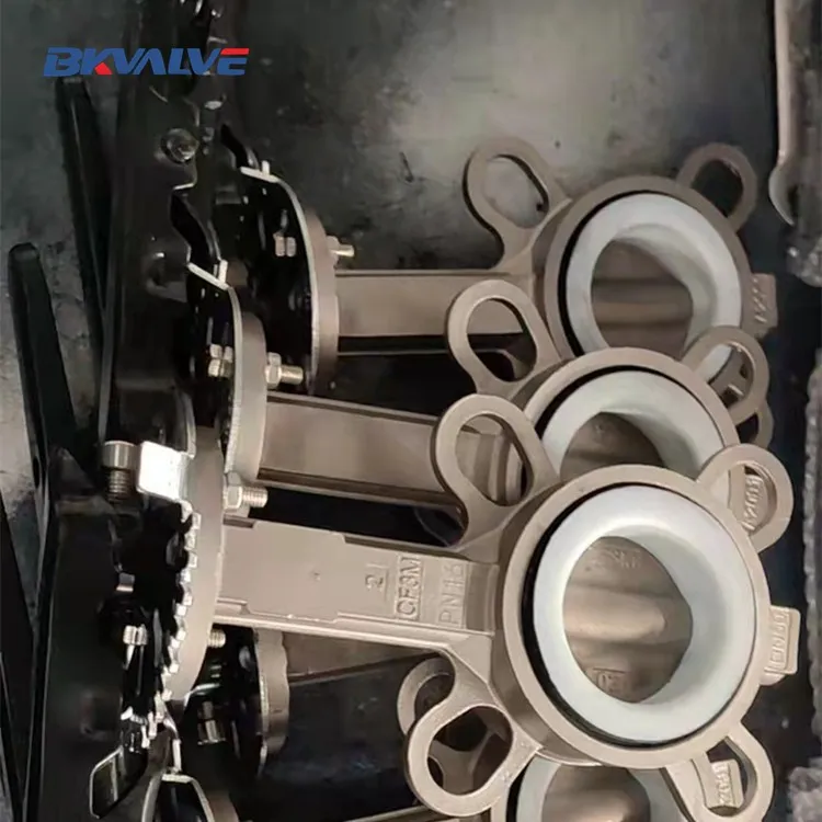 DN50 DN65 stainless steel SS304 316 EPDM PTFE seat lever wafer butterfly valve