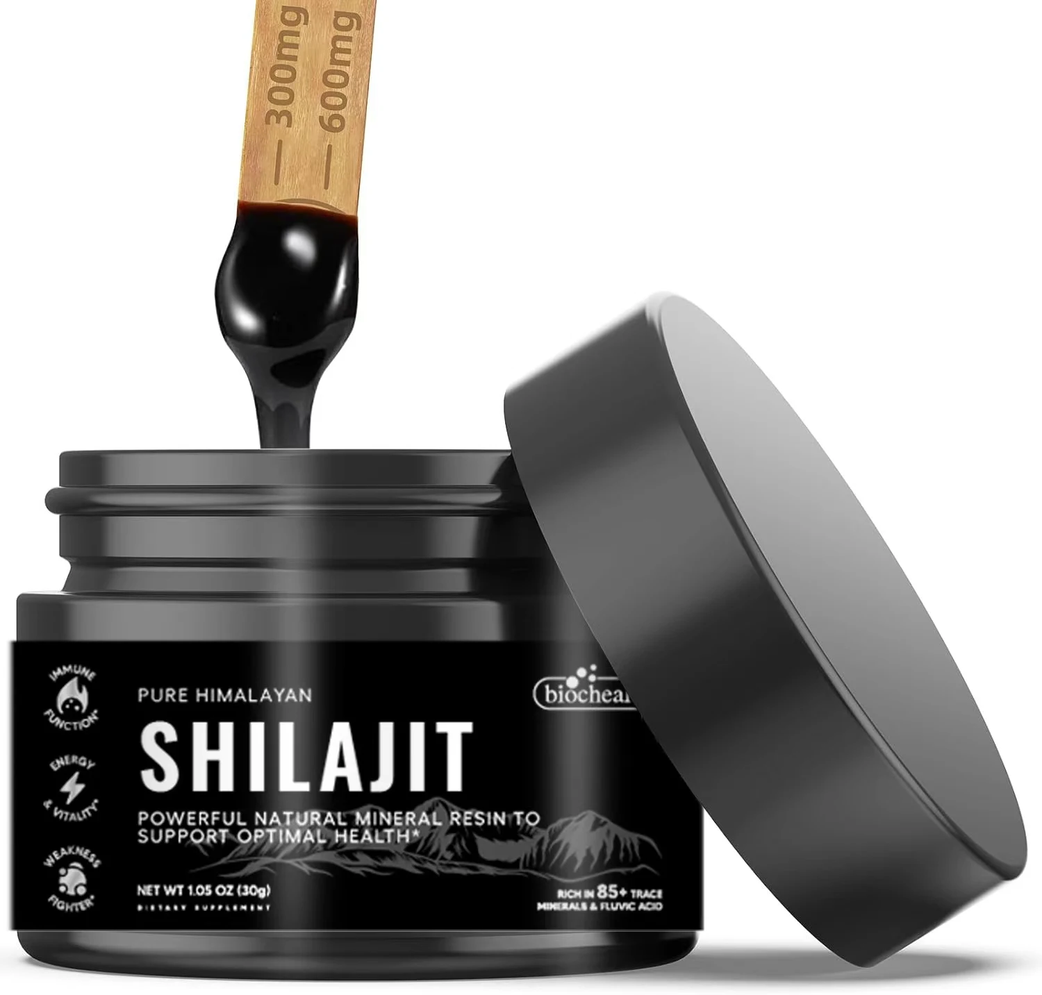Biocaro Himalayan Shilajit Resin Pure With Fulvic Acid 85+ Trace Minerals Shilajit Resin Private Label