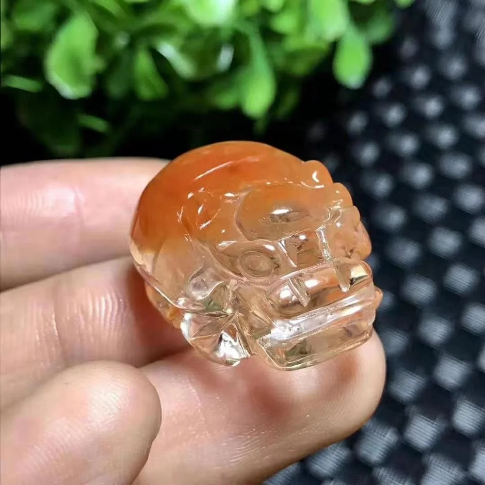Beautiful natural amethyst quartz crystal and red rutilated The dragon turtle pendant