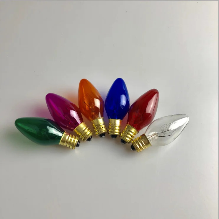 High Quality Incandescent C7 C9 Bulb 120V 5W 7W 10W 15W Transparent Clear or Colorful E12 Mini Night Light Lamp