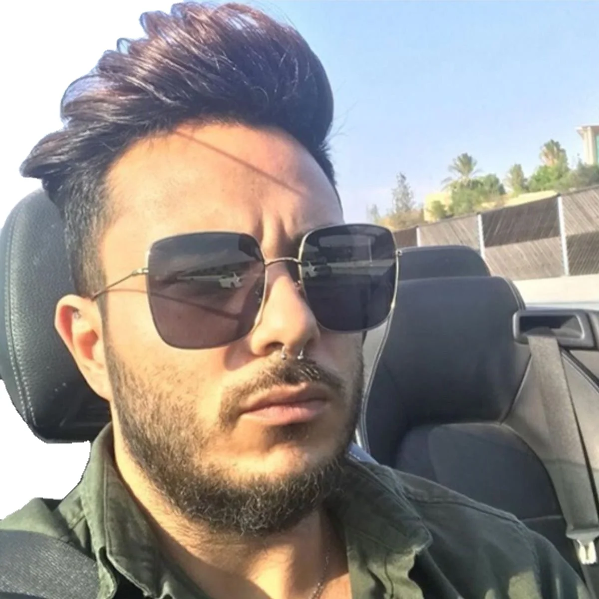 Star style retro trendsetter versatile box sunglasses for female students Korean version personalized sunshade frame