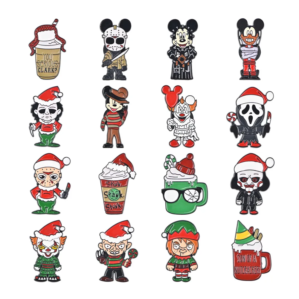 Factory Manufacturer Custom Christmas Soft Hard Enamel Anime Cartoon Lapel Pins Brooch Metal Badge Custom Logo
