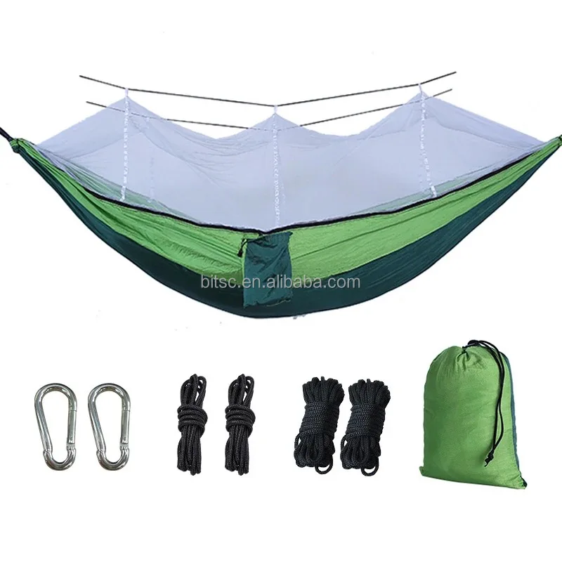 RPET customized portable hammock with full Removable mosquito net
