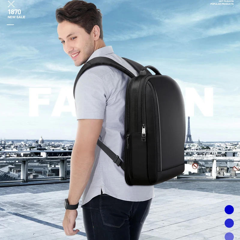 BOPAI Fashion 15.6 Inch Laptop Anti Theft Backpack USB Charging Men Large Capacity Nylon Compact Unisex Business Back Pack