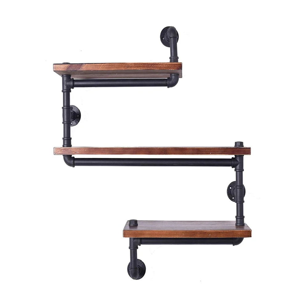 Diy Vintage V Shaped Black Metal Wall Shelves Storage