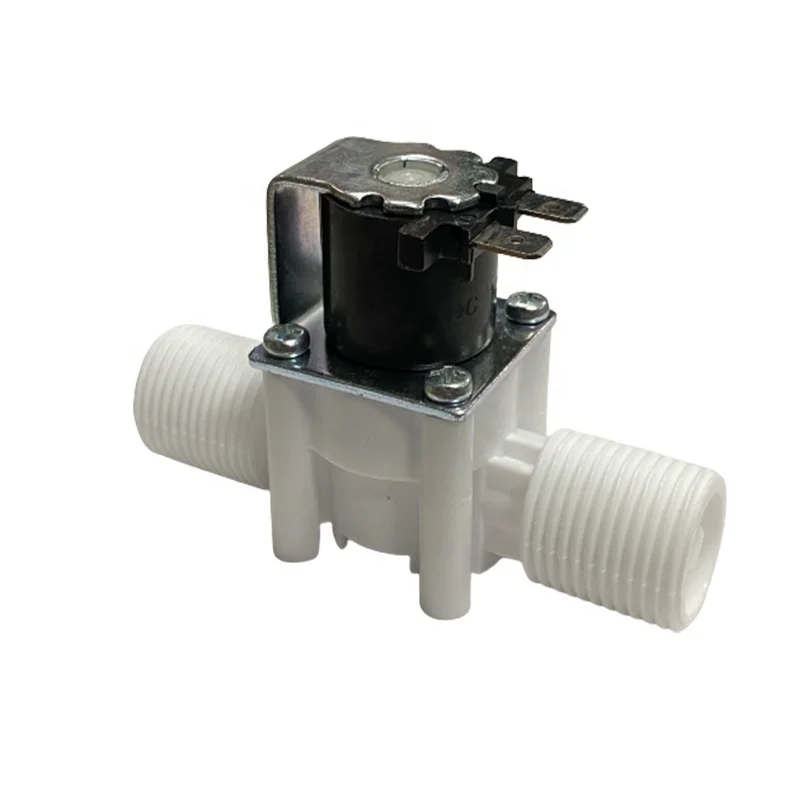 24V DC Solenoid Valve Electric Current Electromagnetic Normally Close  One Way Plastic Valve Inlet Water Solenoid Valve