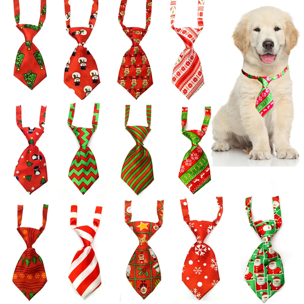 Adjustable Pet Ties Dog Collar Neck Tie Dog Christmas Bow Ties