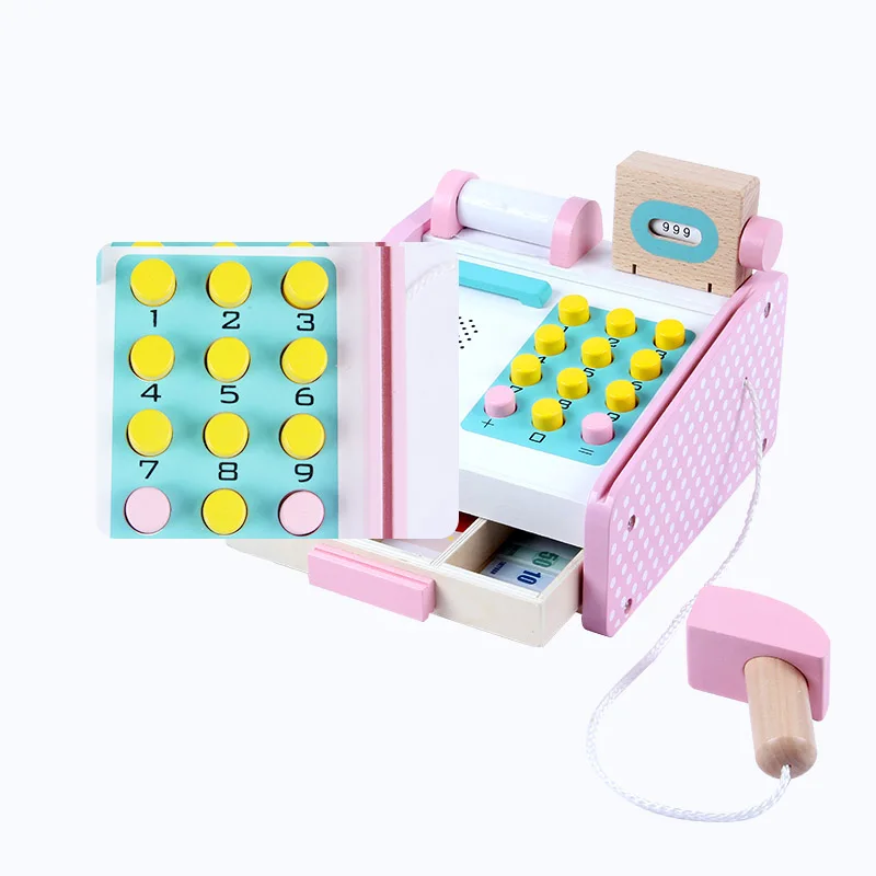 montessori interactive pretend checkout game educational wooden toy for kids