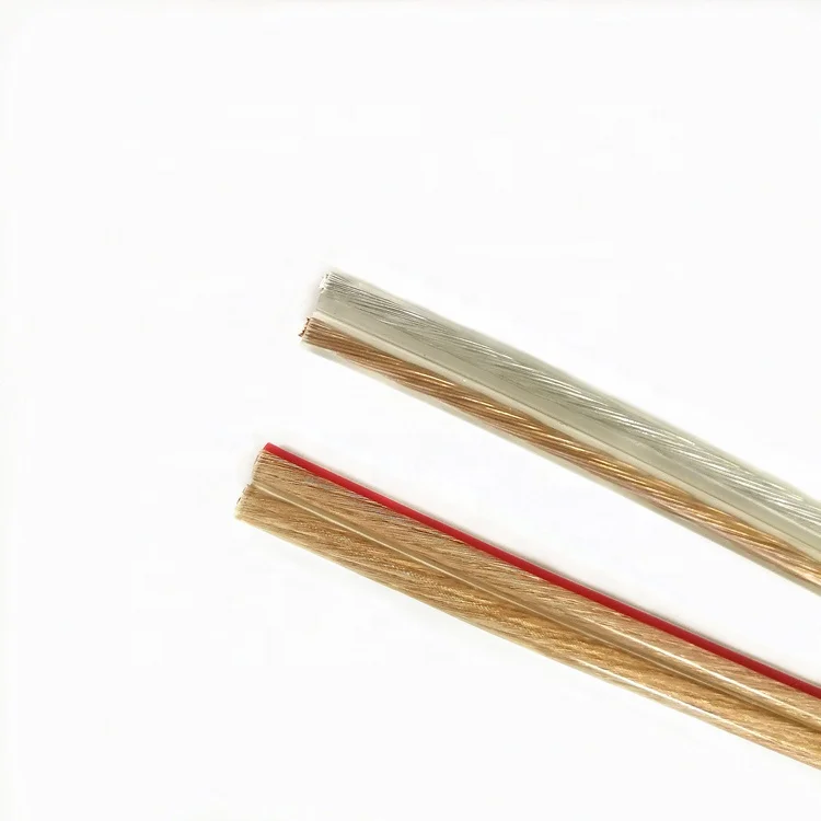 TIANJIE PVC Speaker Cable Wire Transparent OFC Copper - 14awg Ribbon Audio Cables BC / TC / CCA Rohs Compliant Clear PVC CN;ZHE