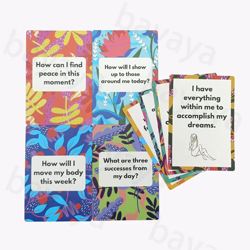 Printing Eco Friendly Affirmation Double Sided Personal Growth Through Mindfulness And Self-Discovery Manifestation Cards Game