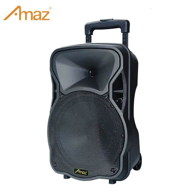 Amaz 12inchs Battery Powered Speaker Dj Mixer Pa Amplifier Trolley Speaker