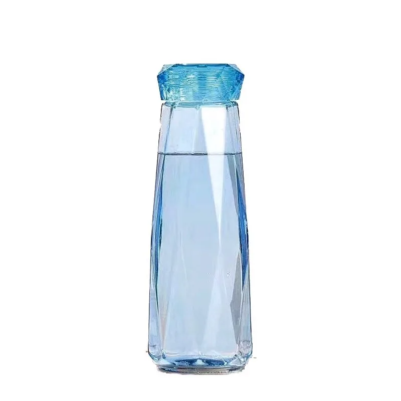 420ml 500ml Colored Soft Drink Glass Water Bottles Reusable Juice Bottles with Lids