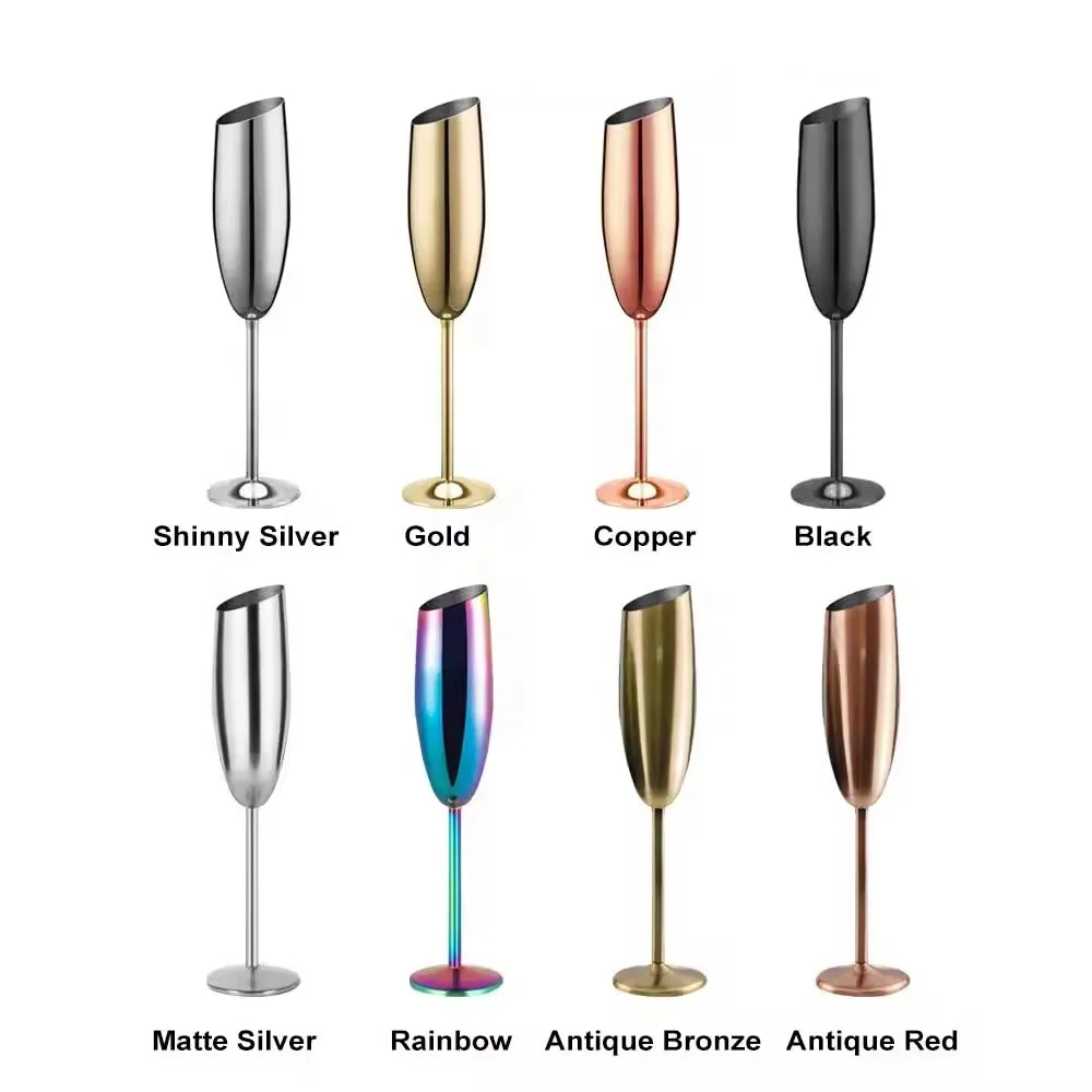 304 Stainless Steel Goblet Creative High-Footed Cocktail Red Wine Family Gathering champagne Glasses Outdoor Dining Flute
