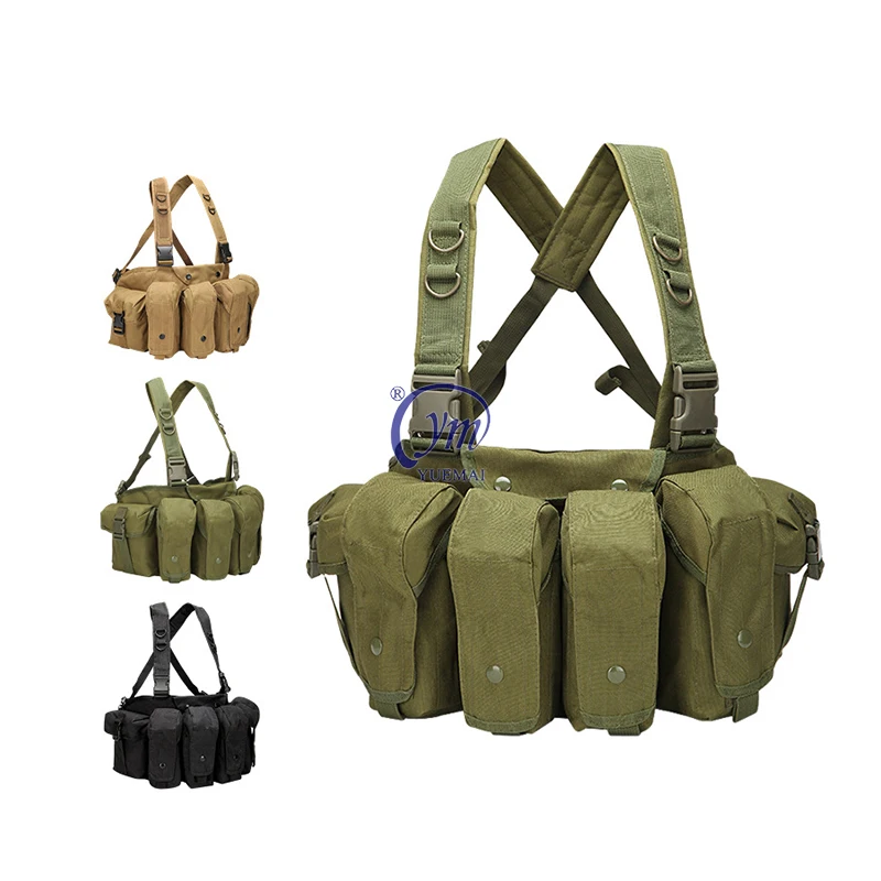 Universal Adjustable Security Carrier Surplus Tactical Chest Rig Hunting Hiking Radio Pouch Magazine Holster EDC Pouches