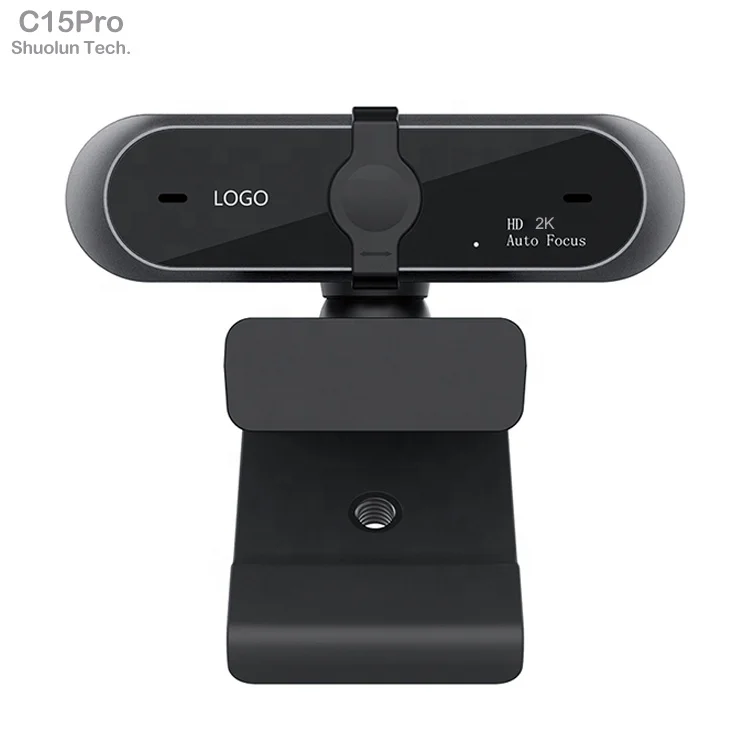 
Shuolun C15Pro 2K 1944P DriverFree Built-in Omni-directional Stereo Microphones USB Webcam with privacy cover for Monitor 