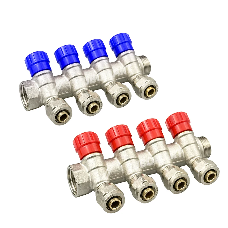 Tubomart High quality 4 way Removable connector Brass Manifolds Brass factory HPB58-3A manifolds with Pex-al-pex