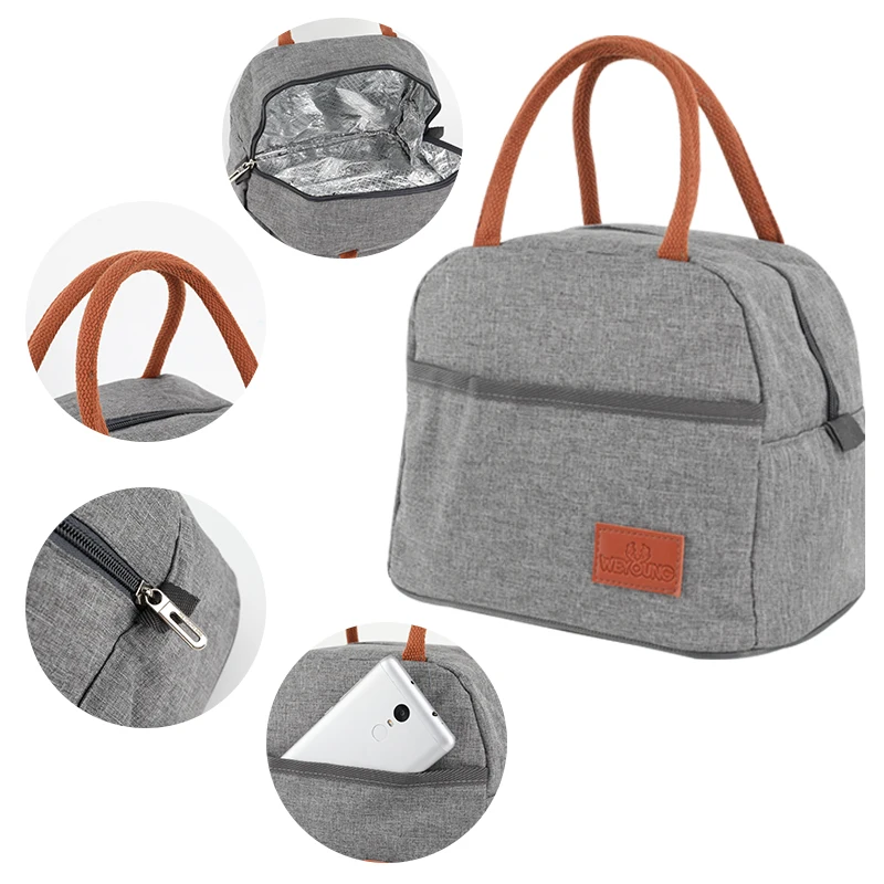 Школьный водонепроницаемый экологически чистый неопреновый Термоизолированный Ланч-бокс из серебристой фольги для ухода за детьми, сумки для женщин и мужчин, охлаждающие сумки